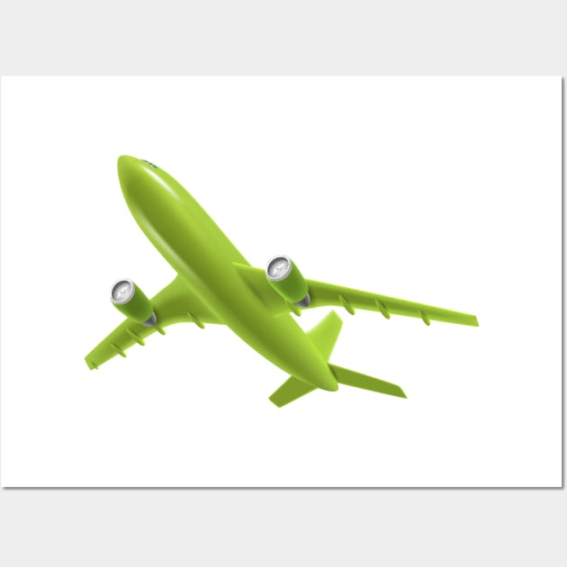 Green airplane Wall Art by designbek